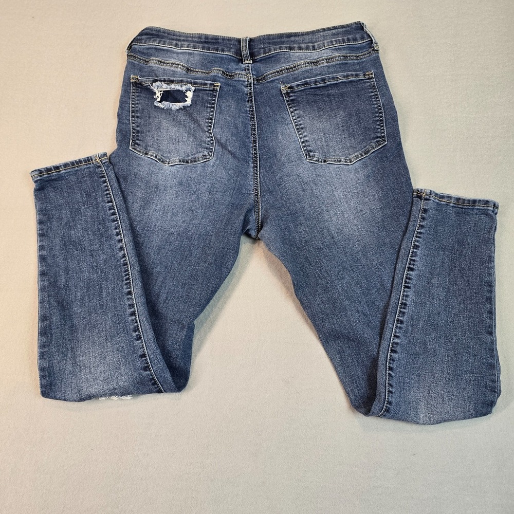 SO High Rise Jegging Jeans Juniors 15/32 Distressed Skinny Stretch Denim Y2K - Picture 2 of 9